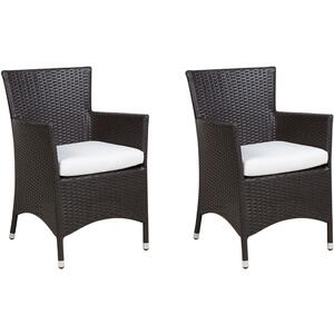 Set of 2 PE Rattan Dining Chairs White ITALY by Beliani