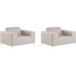 Rovigo Garden Armchairs - Set of 2 - Grey or Beige Fabric