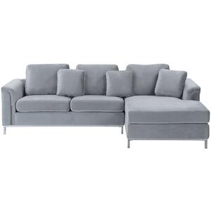 OSLO Velvet Modern Corner 4 Seater Sofa - Grey, Blue or Green Velvet
