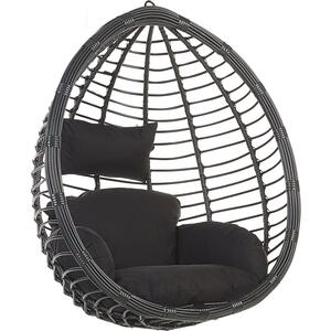 Tollo Garden Hanging Egg Chair Black or Grey Optional Stand