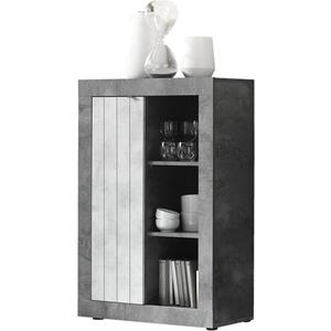Como  Small Bookcase  and Storage Unit - Anthracite and Grey Finish