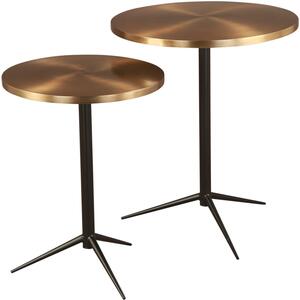 Antigua 60s Style Round Brass Nesting Side Tables