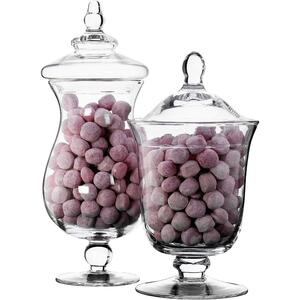 Tall Glass BonBon Jars 30cm - Set of 2