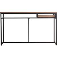 Forden Minimalist Loft Desk One Drawer with Black Metal Frame and Black or Grey Oak Top