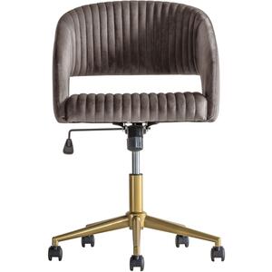 Murray Velvet Swivel Office Chair with Gas Lift and Tilt Adjustment Gold or Silver Base