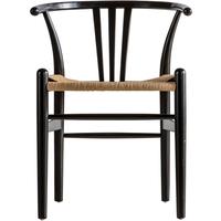 2 x Whitley Classic Wishbone Retro Chair in Black or Natural Finish