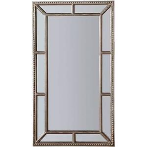 Lawson Leaner Rectangular Mirror Pewter Panelled Frame 158cm x 79cm