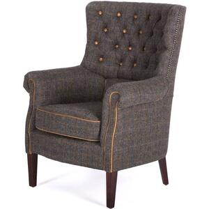 Uist Night Harris Tweed Holker Armchair by The Orchard