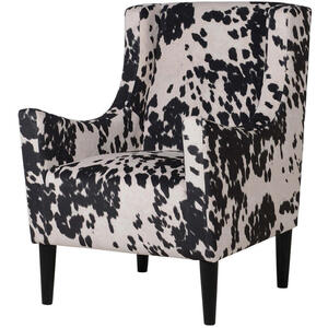 Faux Cow Hide Black & White Classic Armchair