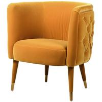 Curve Buttoned Chair Mustard Velvet
