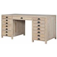 Large Twelve Drawer Scrubbed Natural Pine Desk by The Orchard
