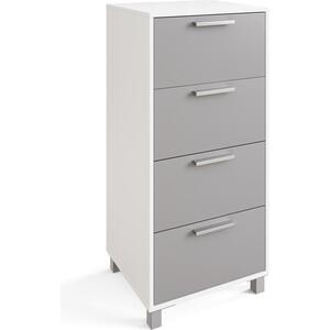 Frank Olsen Smart Click Tall 4 Drawer Chest White and Grey with Mood Lighting & Phone Charging