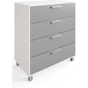 Frank Olsen Smart Click 4 Drawer Large Chest White and Grey with LED Lighting