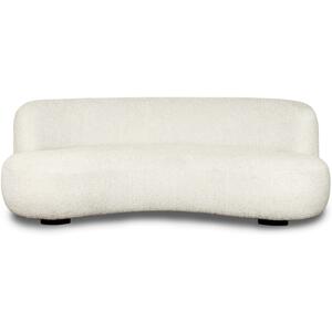 Polter Curved Retro Sofa in Ivory Boucle or Dark Grey Slate Velvet