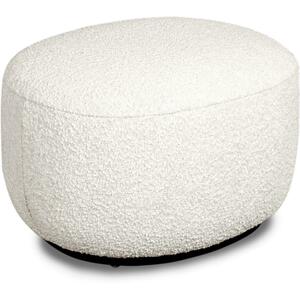Polter Curved Ottoman in Ivory Boucle Fabric