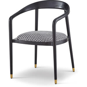 Fluid Black Ash Minimalist Dining Chair - Grey or Ivory Fabric