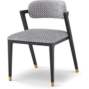 Greta Black Ash Angular Dining Chair - Grey or Ivory Fabric