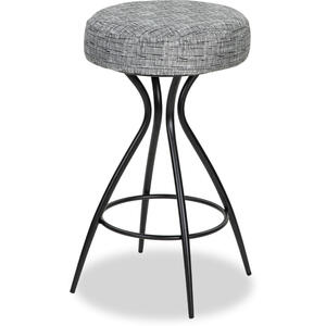 Hydra Counter Stool - Grey or Ivory Boucle Fabric & Black Legs