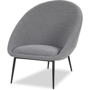 Ovalo Occasional Modernist Chair - Grey Boucle Fabric
