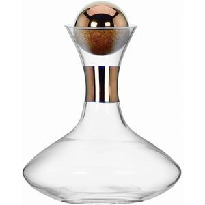 Glass Decanter & Orb Stopper with Copper Gold Accent 800ml