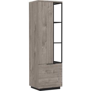 Snapp Grey Oak & Matt Black 2 Door Storage & Display Cabinet