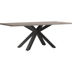 Snapp Grey Oak & Black Metal Star-Leg Rectangular Dining Table