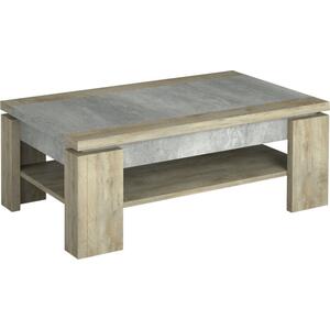 Norton Light Wood & Concrete Finish Rectangular Coffee Table