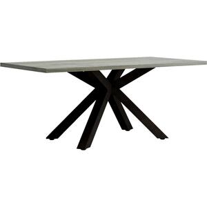 Baxter Grey Oak & Black Metal Star-Leg Rectangular Dining Table