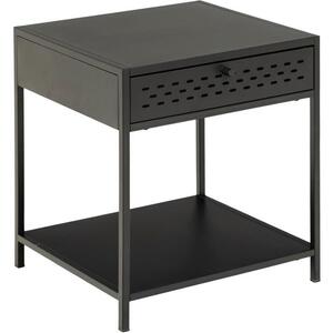 Newcast Industrial Bedside Table 1 Drawer Black Metal by Icona Furniture