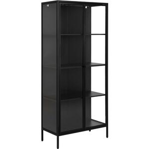 Newcast Industrial Tall Display Cabinet Black Metal by Icona Furniture
