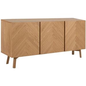 Gelway Oak Herringbone Retro 3 Door Sideboard by Icona Furniture