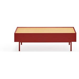 Arista Two Drawer Coffee Table - Bordeaux Red and Light Oak Finish by Andrew Piggott Contemporary Furniture