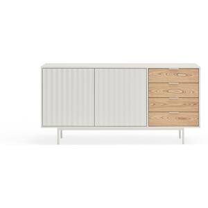 Sierra Two Door Four Drawer Sideboard - Matt White and Light Oak Finish by Andrew Piggott Contemporary Furniture
