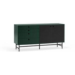 Punto Two Door Four Drawer Sideboard - Dark Green and Matt Black by Andrew Piggott Contemporary Furniture