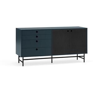 Punto Two Door Four Drawer Sideboard - Dark Blue and Matt Black by Andrew Piggott Contemporary Furniture