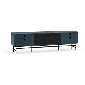 Punto Two Door Four Drawer TV Cabinet - Dark Blue and Matt Black by Andrew Piggott Contemporary Furniture