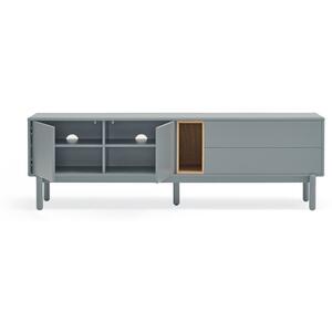 Corvo Two Door Two Drawer TV Cabinet - Grey and Light Oak Finish by Andrew Piggott Contemporary Furniture
