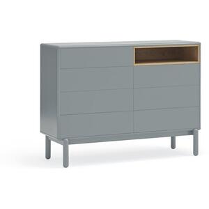 Corvo Seven Drawer Chest - Grey and Light Oak Finish by Andrew Piggott Contemporary Furniture