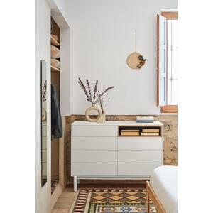 Corvo Seven Drawer Chest - Pebble White and Light Oak Finish by Andrew Piggott Contemporary Furniture