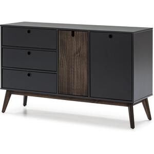 Kiara Two Door / Three Drawer Sideboard - Anthracite Grey and Dark Wax Finish by Andrew Piggott Contemporary Furniture