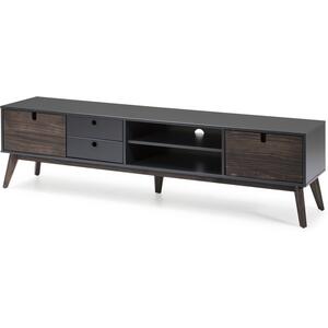Kiara TV Cabinet - Anthracite Grey and Dark Wax Finish by Andrew Piggott Contemporary Furniture