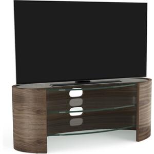 Tom Schneider Ellipse Medium Curved Wooden TV Media Unit with 2 Glass Shelves 112cm Wide by Tom Schneider