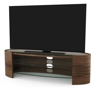 Tom Schneider Ellipse Large Curved Wooden TV Media Unit with 2 Glass Shelves 150cm Wide