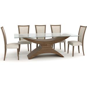 Tom Schneider Atlas Curved Wooden Dining Table with Medium Rectangular Glass Top 210 x 110cm