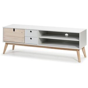 Kiara Small TV Cabinet - White and Light Pine Finish by Andrew Piggott Contemporary Furniture