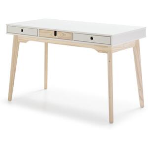 Kiara Desk - White and Light Pine Finish by Andrew Piggott Contemporary Furniture