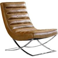 Cassino Real Leather Lounger with Stainless Steel Legs in Black or Brown
