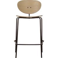 2 x Sidcup Simple Metal and Wood Stool in Natural Wood or Grey Finish