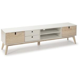 Kiara TV Cabinet - White and Light Pine Finish by Andrew Piggott Contemporary Furniture