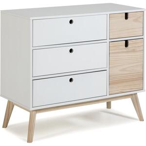 Kiara Chest of Drawers - White and Light Pine Finish by Andrew Piggott Contemporary Furniture